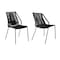Armen Living Clip Indoor Outdoor Stackable Steel Dining Chair with Black Rope, PK2 LCCPSIBL - alternate 1
